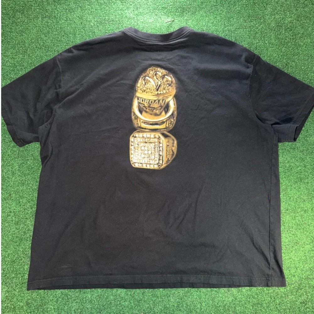Jordan Mens Black Championship Rings Graphic T-Shirt XL Jumpman Basketball Tee